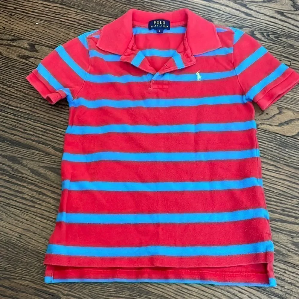 Polo Ralph Lauren SS Polo Shirt Red/Blue Stripe